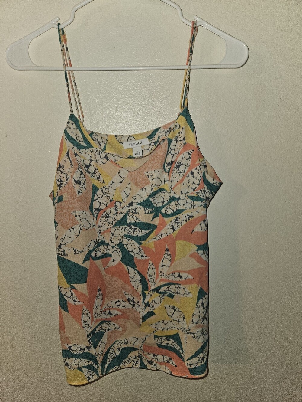 Nine West Womans Spaghetti Strap Blouse Size L